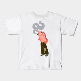 Salmon Fish smoking by Thea Kids T-Shirt